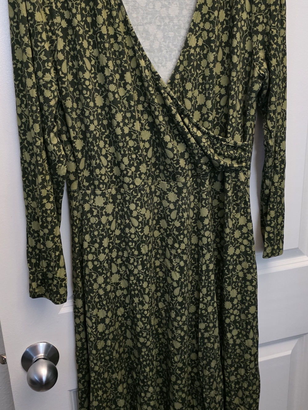 Kettlewell Olive Green Floral Wrap Maxi Dress